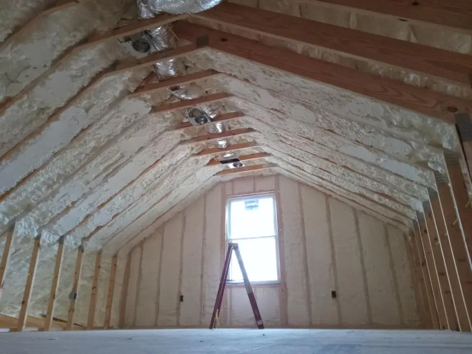 Spray foam roofing application for Crawl Space Insulation project in Traverse City